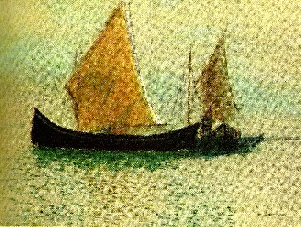 Odilon Redon segelbatar i venedig oil painting image